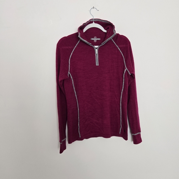 Smartwool Sweaters - Smartwool Women's Quarter Zip Merino Wool Magenta Sweater Winter Warm L